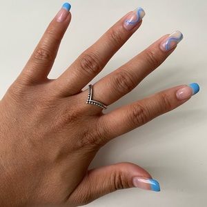 silver chevron ring
